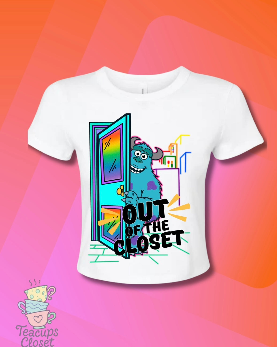 Out of the Closet White Baby Tee