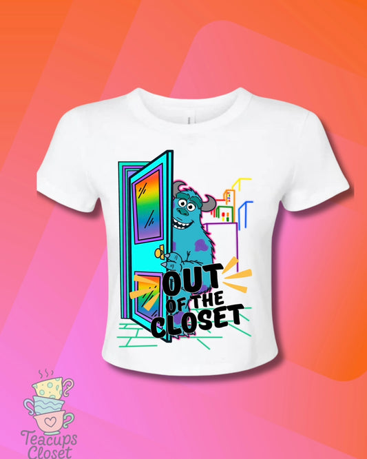 Out of the Closet White Baby Tee